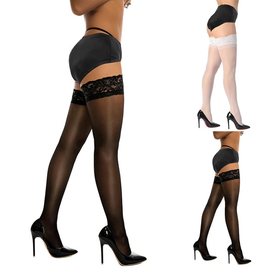 Ultrathin Lace Top Over Knee Thigh Stockings