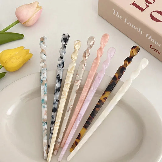 Chinese Style Hair Sticks Vintage Acetate Resin Chopstick Women