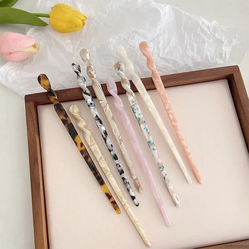 Chinese Style Hair Sticks Vintage Acetate Resin Chopstick Women